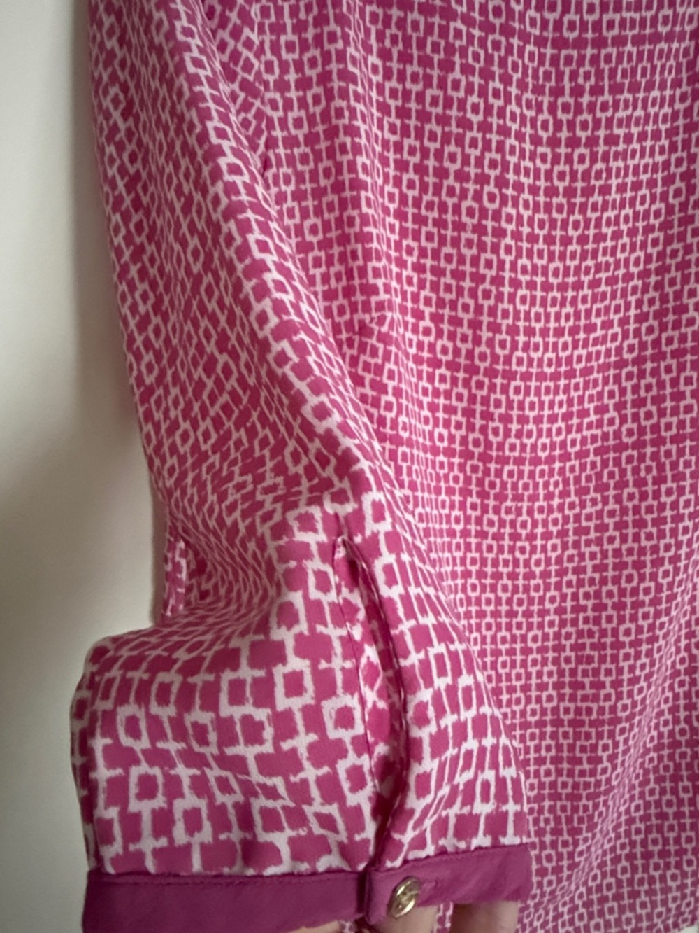 Banana Republic Pink Geometric Boatneck 3/4 Sleeve Top - Picture 3 of 4
